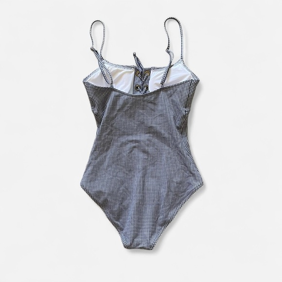 Melissa Odabash Cyprus Lace Up One Piece Bathing Suit Swimsuit in Gingham US 8 - Picture 5 of 5